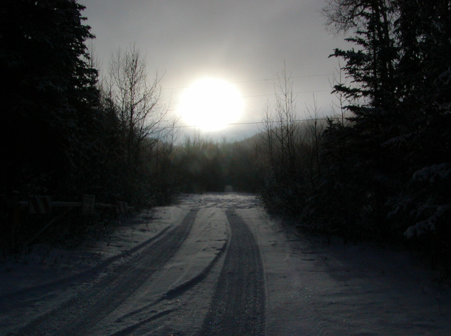 Alaskan road in winter